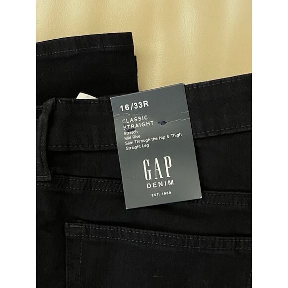 GAP Women's Classic Straight Fit Denim Jeans Size 16 / 33R - Picture 8 of 9